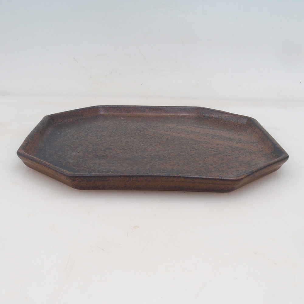 Kerámia tál H14 - 18 x 18 x 1 cm - barna