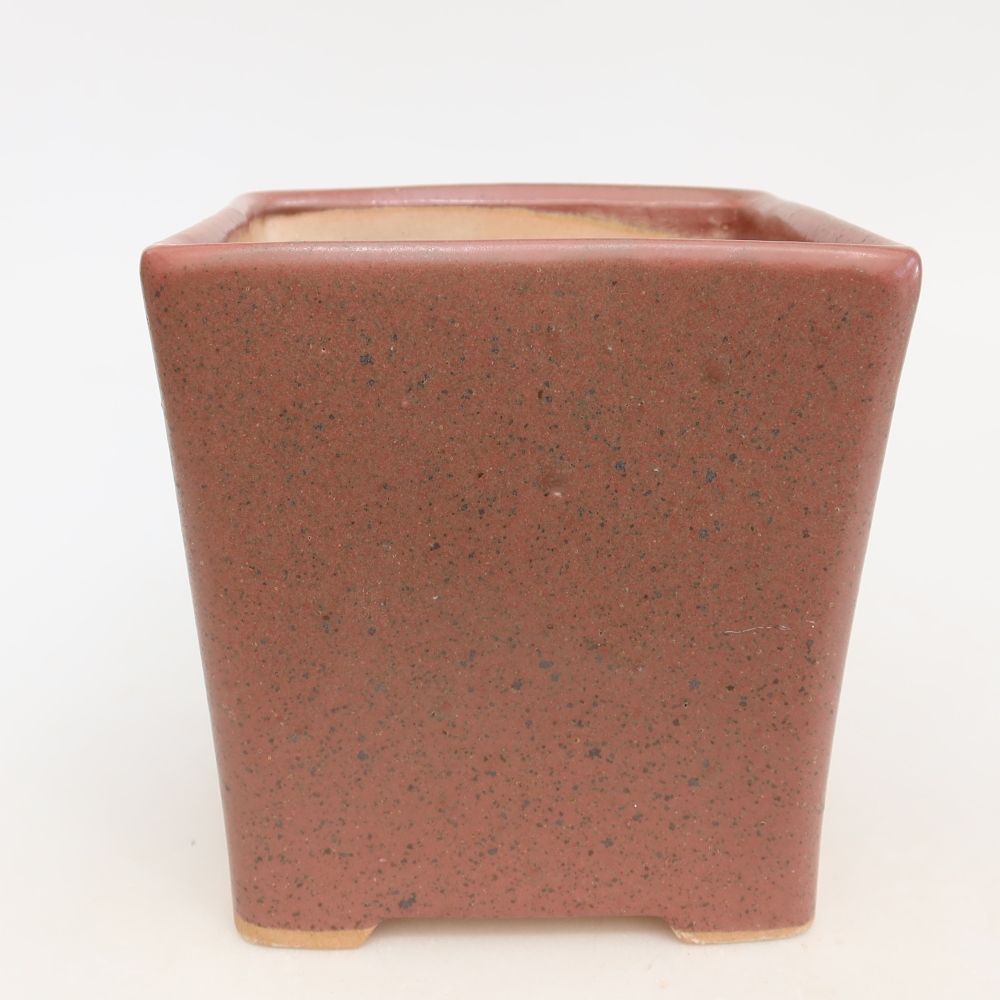 Kerámia bonsai tál, 13 x 13 x 14 cm, rózsaszín