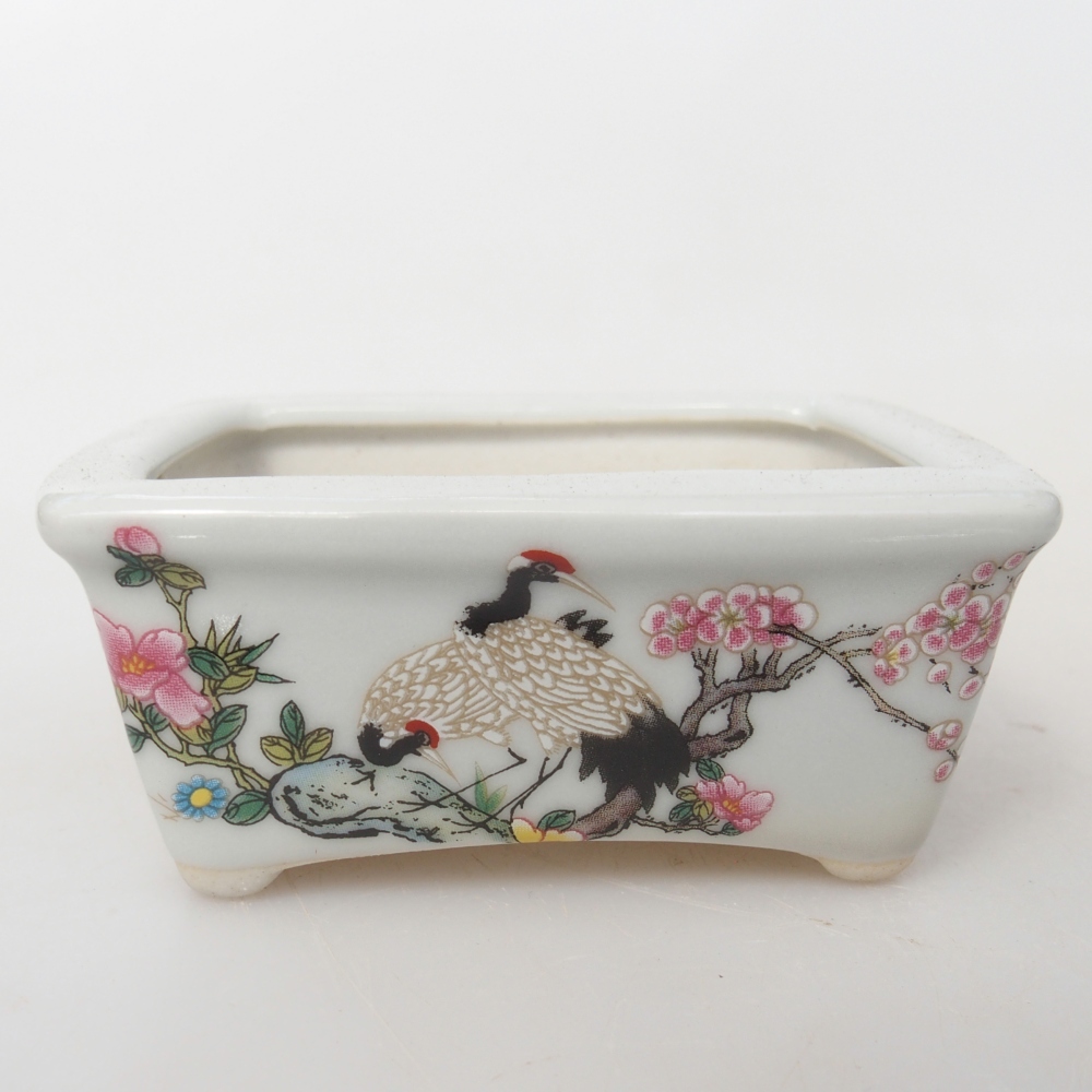 Mini bonsai tál 8 x 6,5 x 3,5 cm, fehér