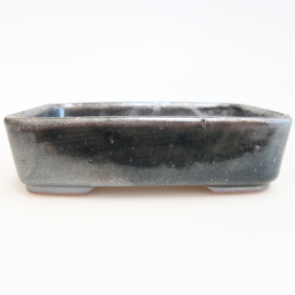 Kerámia bonsai-tál 13 x 9,5 x 3,5 cm, fém színű