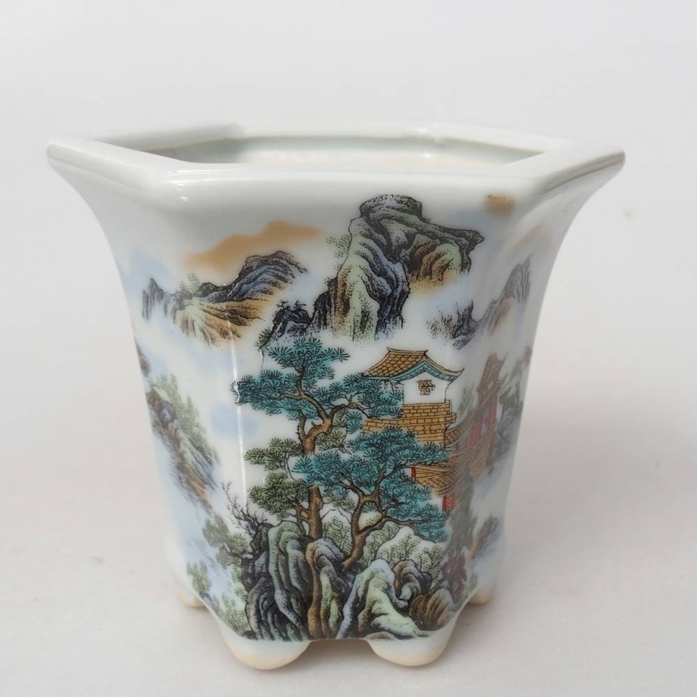 kerámia bonsai tál 10 x 9 x 9 cm, fehér színben