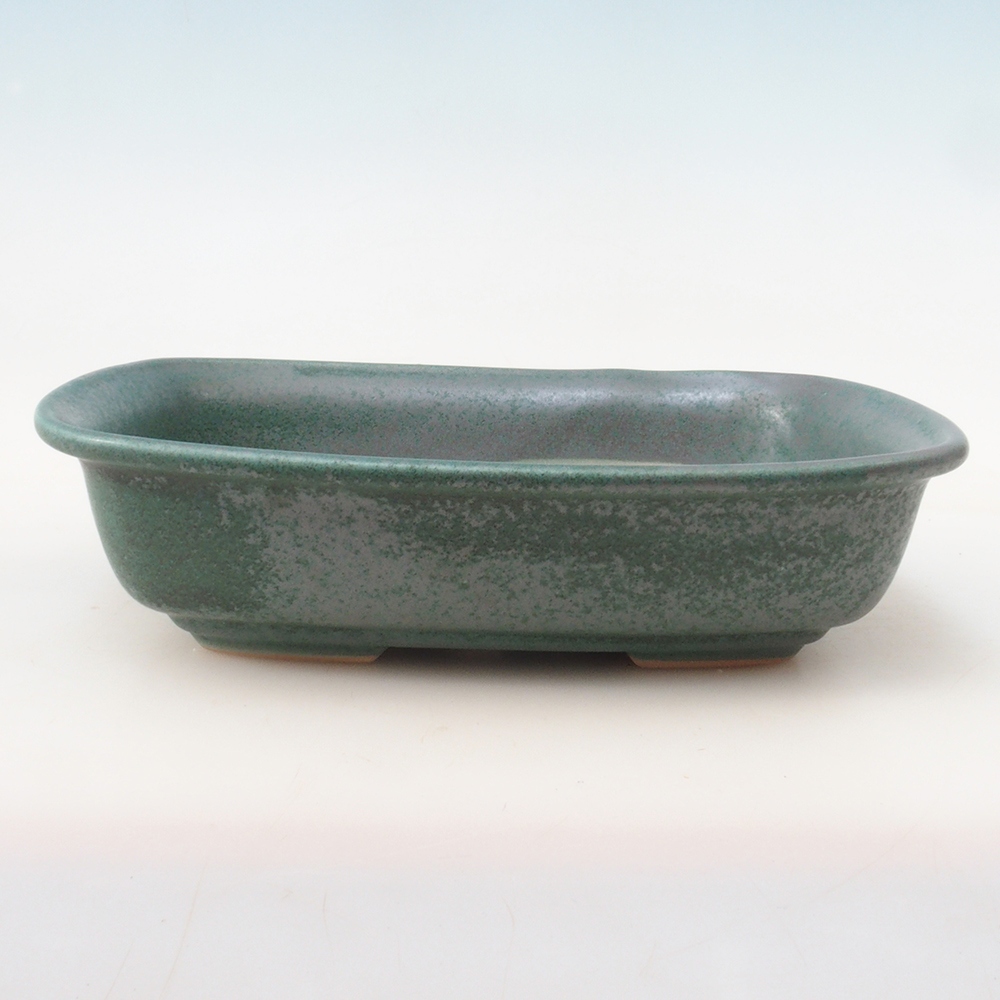 Bonsai tál + csészealj H08 - 25 x 19,5 x 6 cm. - zöld