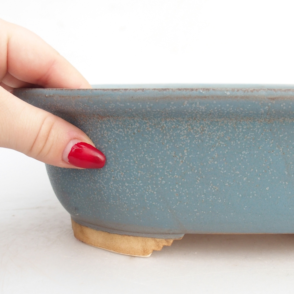 kerámia bonsai tál 25,5 x 21,5 x 8 cm, kék színben