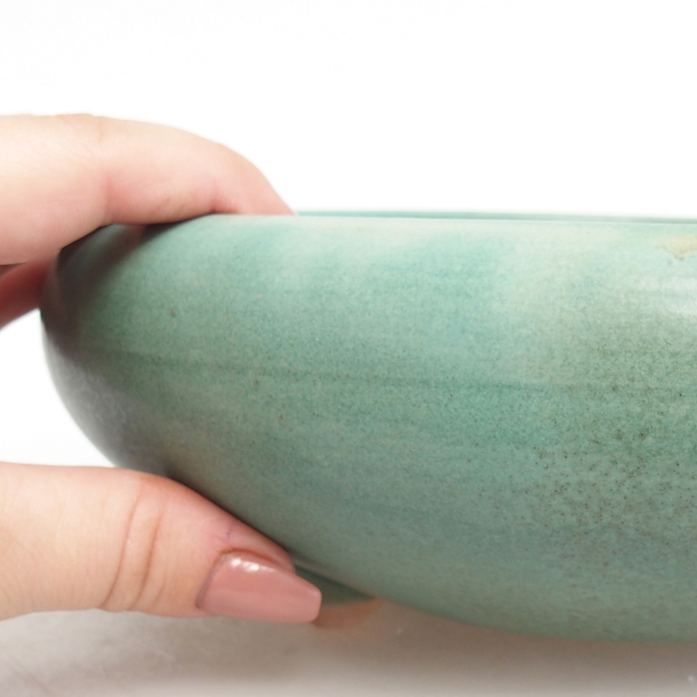 bonsai kerámia tál 21 x 21 x 7 cm, zöld