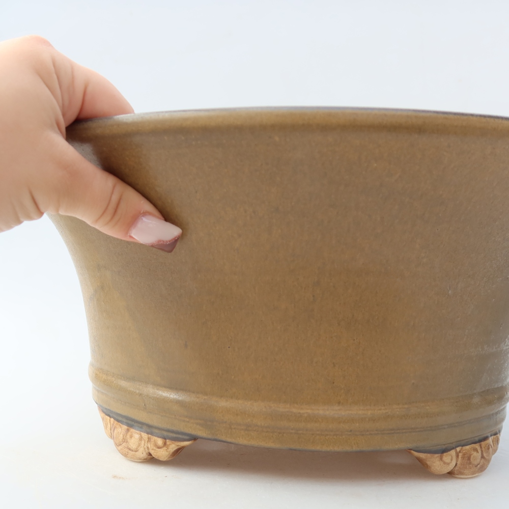 Kerámia bonsai-tál, 31,5 x 31,5 x 14,5 cm, barna színű