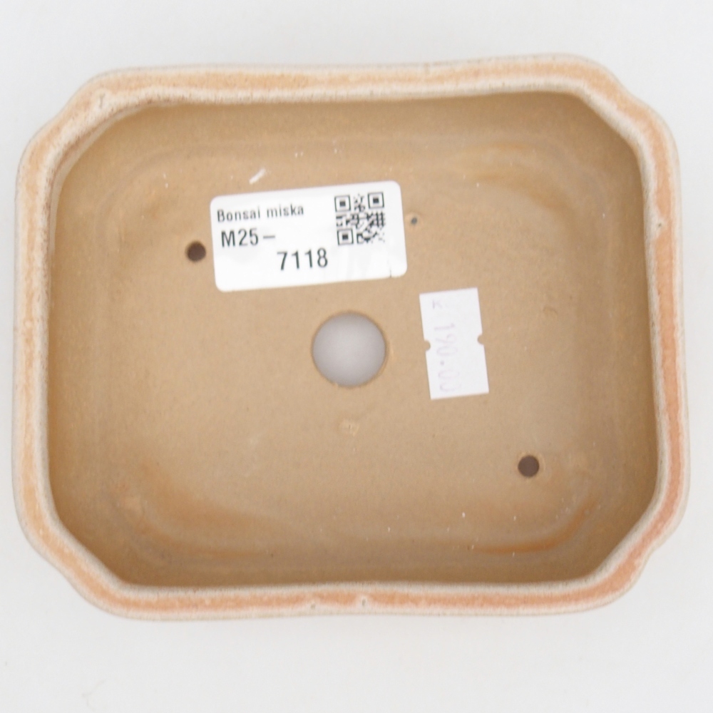 kerámia bonsai tál 12 x 10 x 4 cm, bézs színben