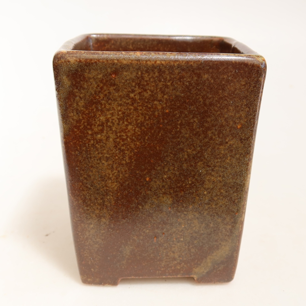 kerámia bonsai tál 7,5 x 7,5 x 9,5 cm, barna