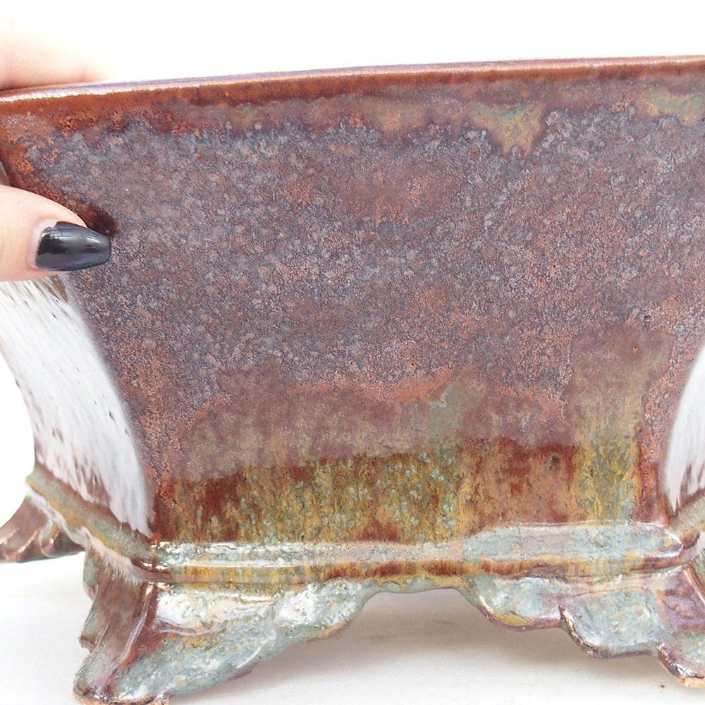 kerámia bonsai tál 36 x 31,5 x 14 cm, barna