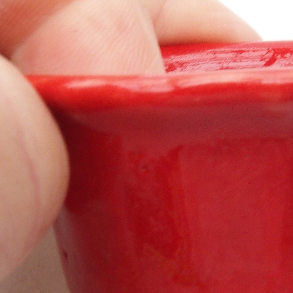 Mini bonsai tál 5 x 5 x 3 cm, piros színben