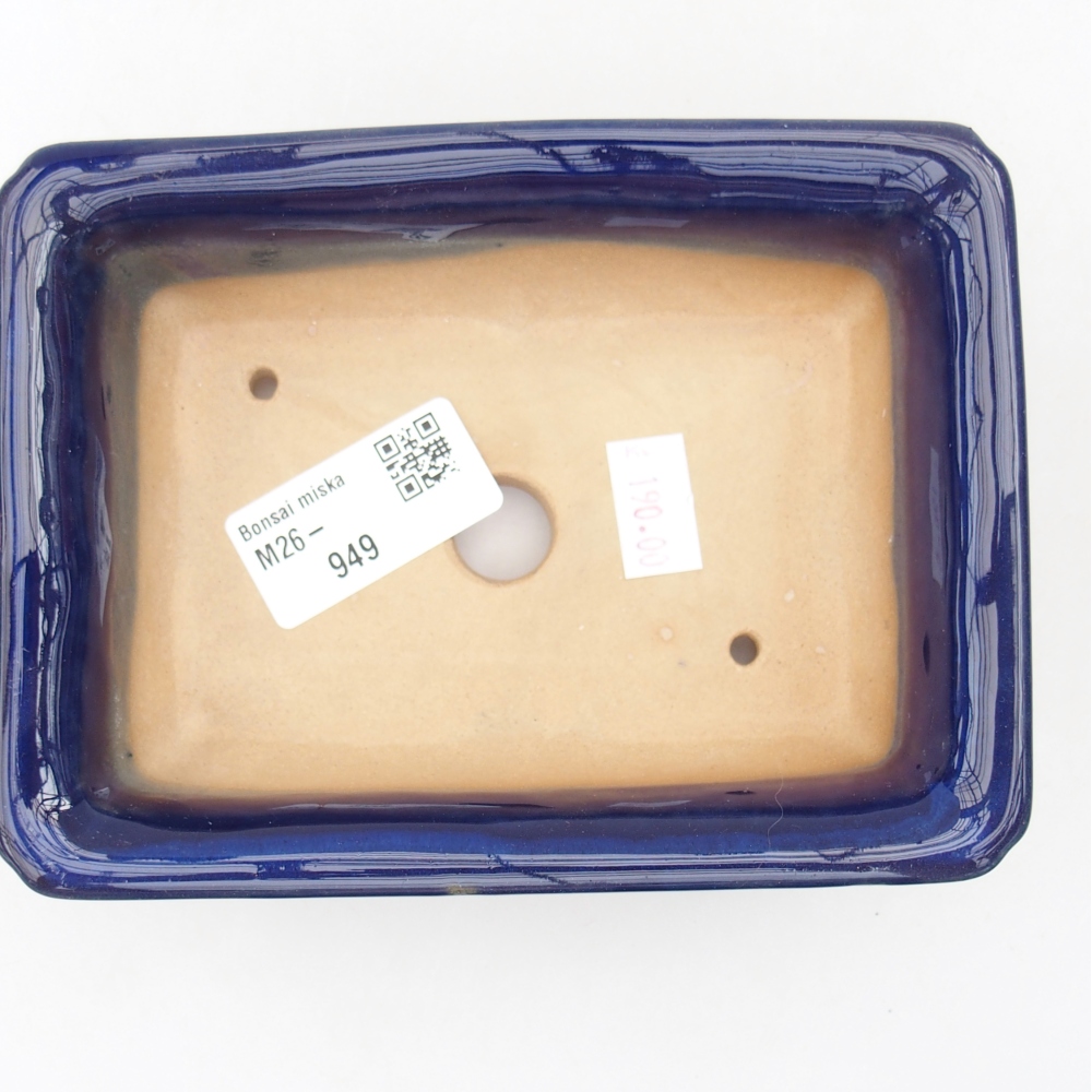 kerámia bonsai tál 13,5 x 10 x 4 cm, kék színben