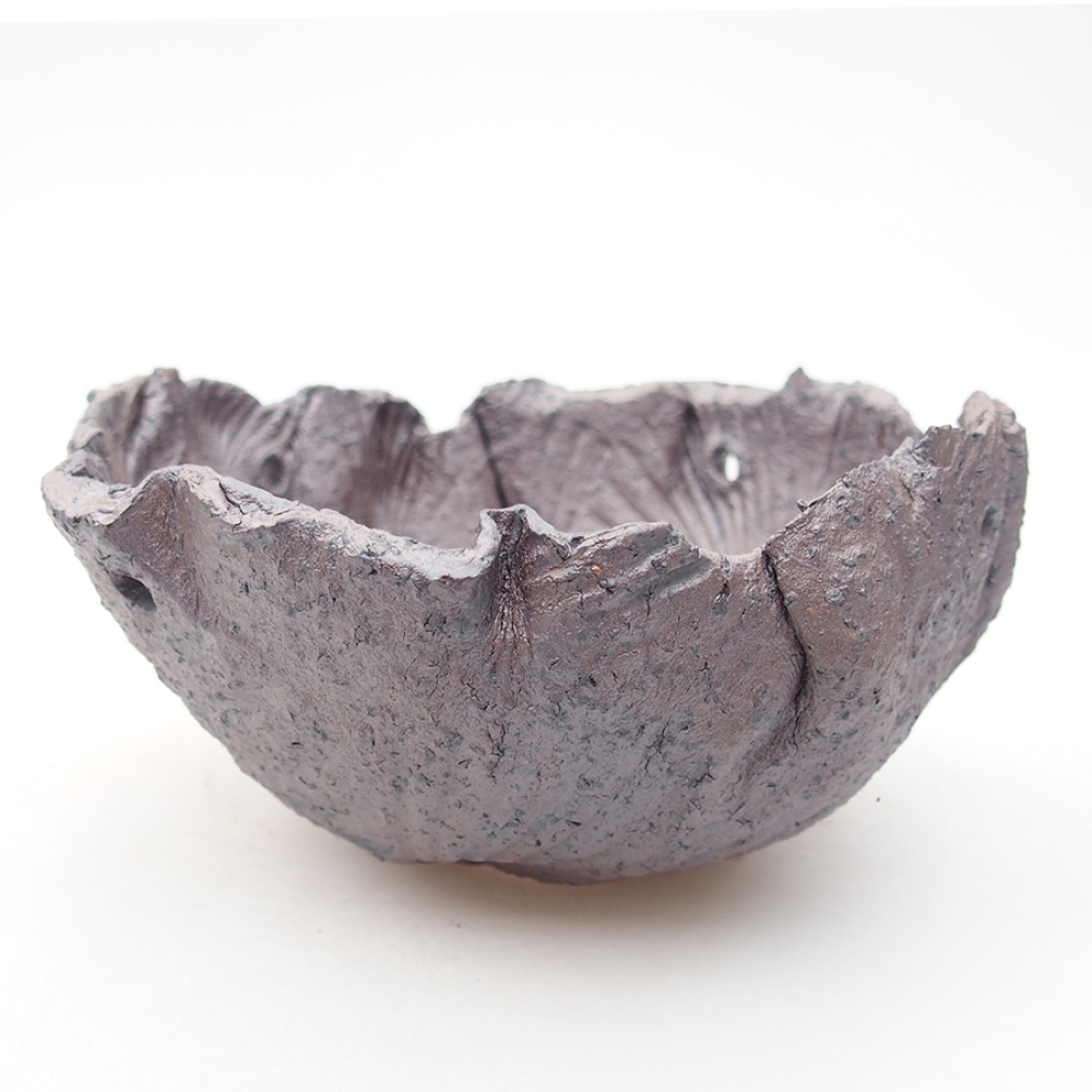 Kerámia kagyló 13,5 x 13 x 7 cm , fémes színű