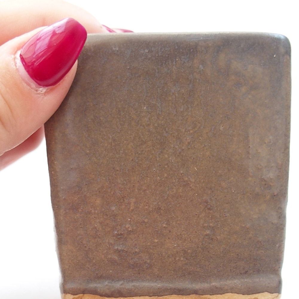 kerámia bonsai tál 6,5 x 6,5 x 7 cm, barna