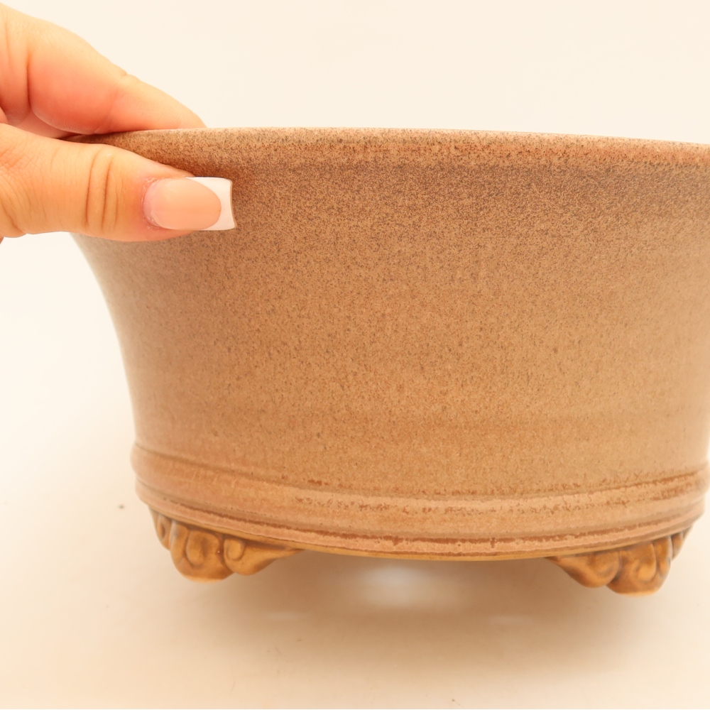 Kerámia bonsai-tál, 24,5 x 24,5 x 11 cm, rózsaszín