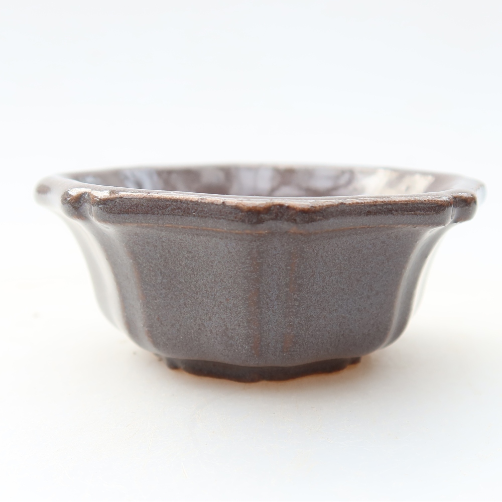 Kerámia bonsai-tál, 6 x 6 x 2,5 cm, szürke színű