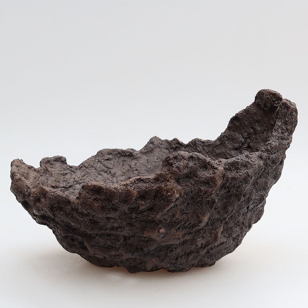 Kerámia edény 23 x 20,5 x 16 cm, barna színű