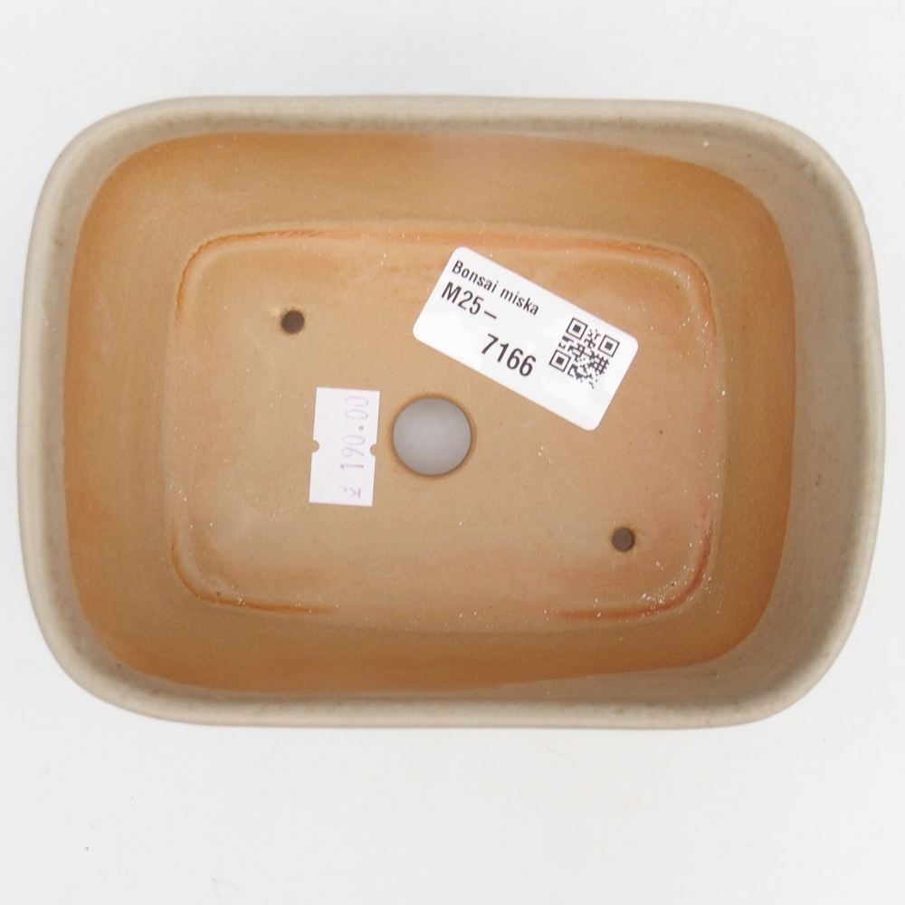 kerámia bonsai tál 13,5 x 10,5 x 6 cm, bézs színű