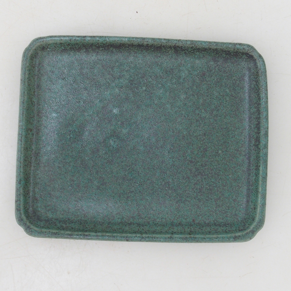 Bonsai csészealj téglalap D5-M - 12,5 x 10,5 x 1 cm - zöld