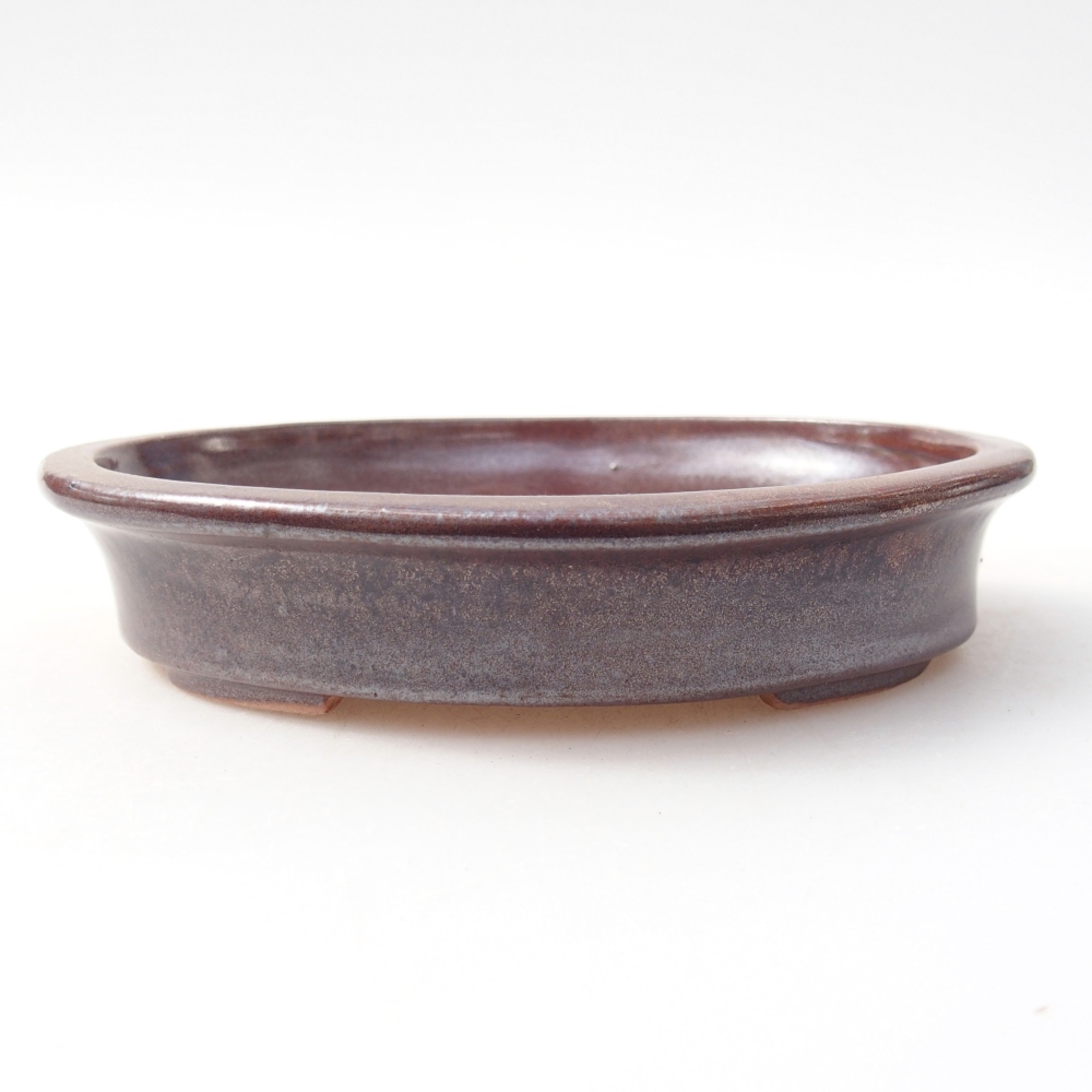 kerámia bonsai tál 13 x 10,5 x 3 cm, bordó színben