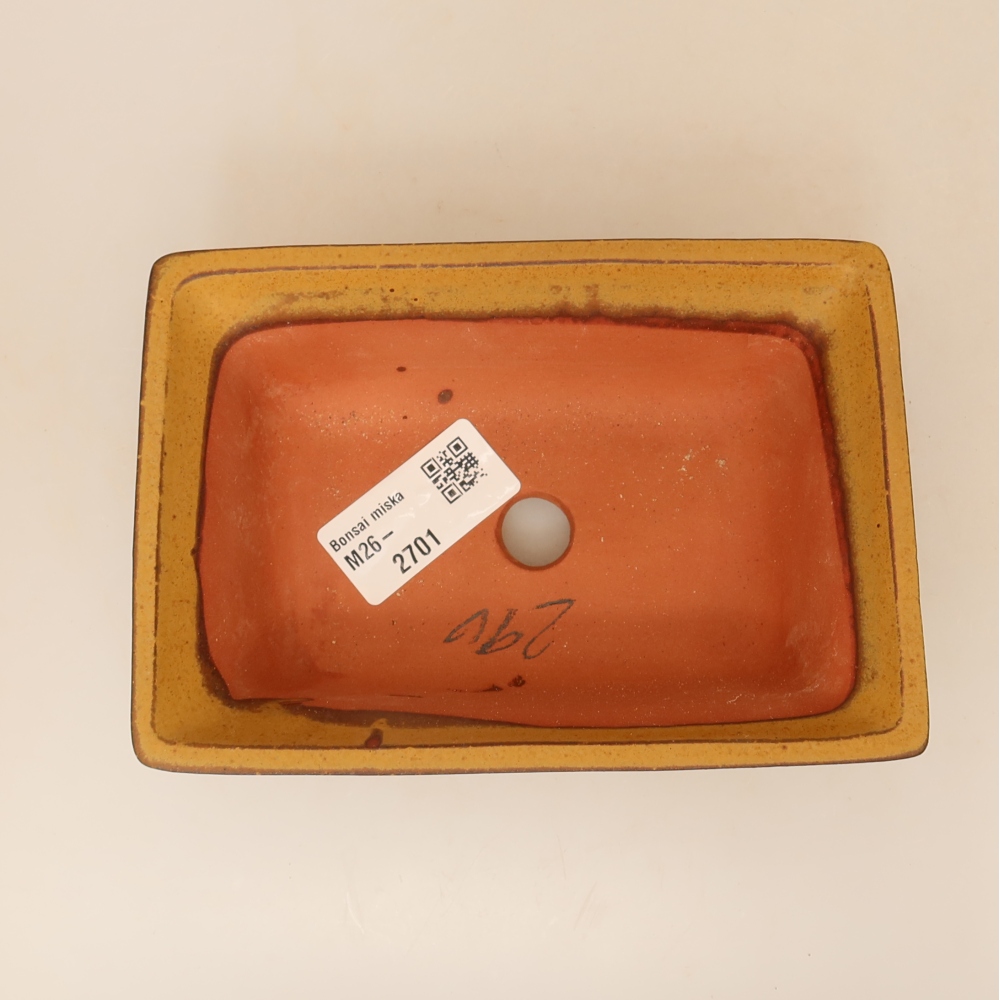 Kerámia tál  14,5 x 10 x 5 cm, sárga színű