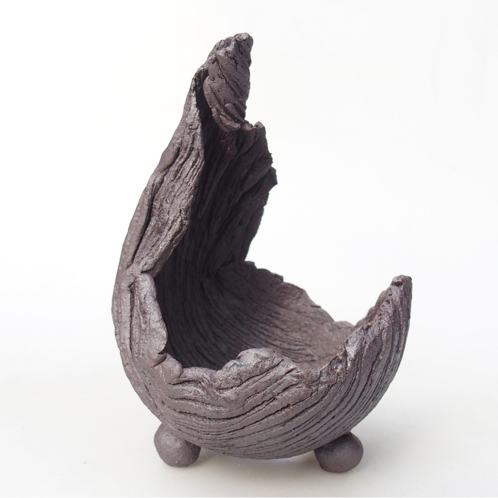 Kerámia kagyló 7,5 x 8 x 12,5 cm , fémes színű