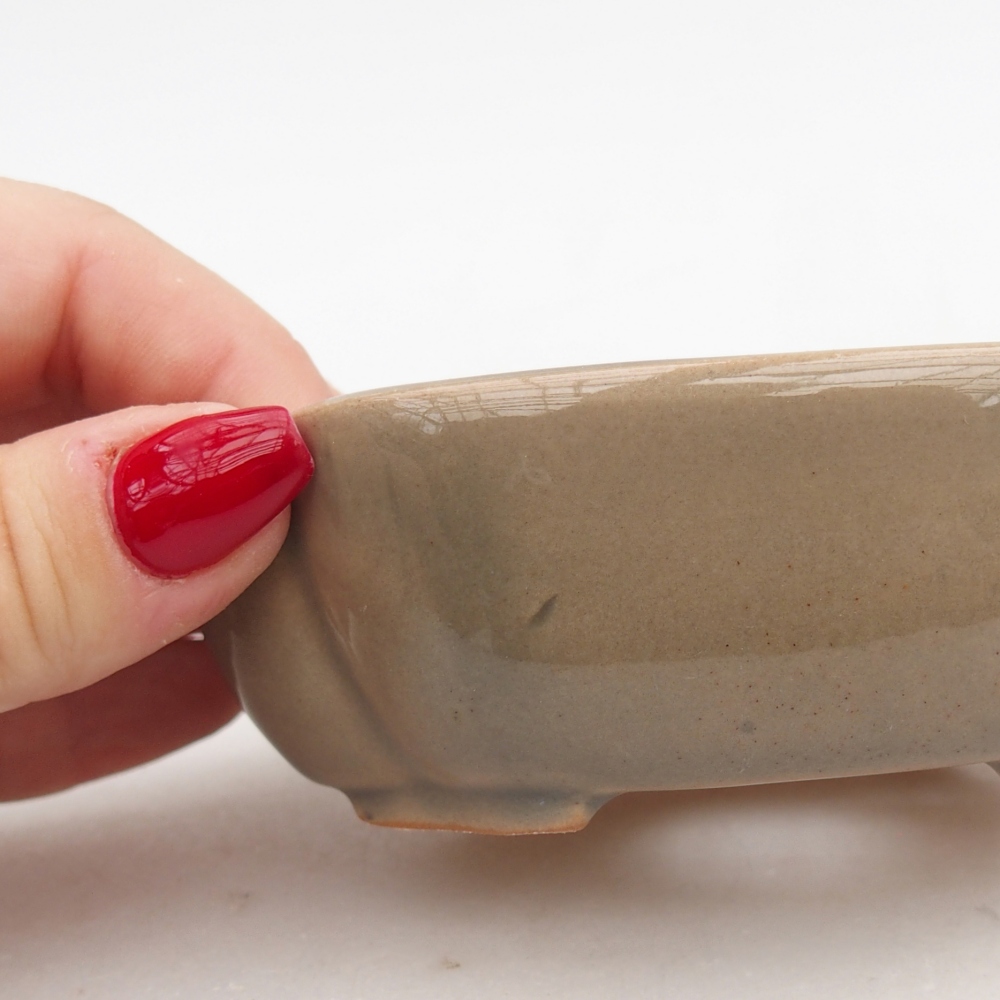 kerámia bonsai tál 10,5 x 9 x 3,5 cm, szürke