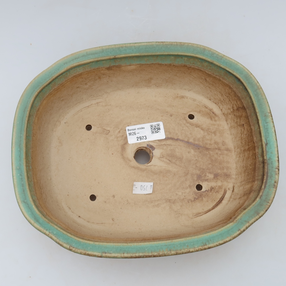 kerámia bonsai tál 25 x 21 x 8 cm, zöld
