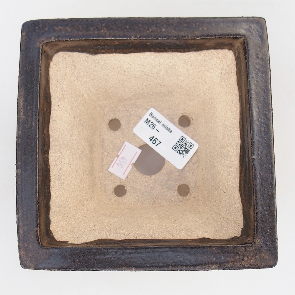 kerámia bonsai tál 13 x 13 x 8 cm, barna