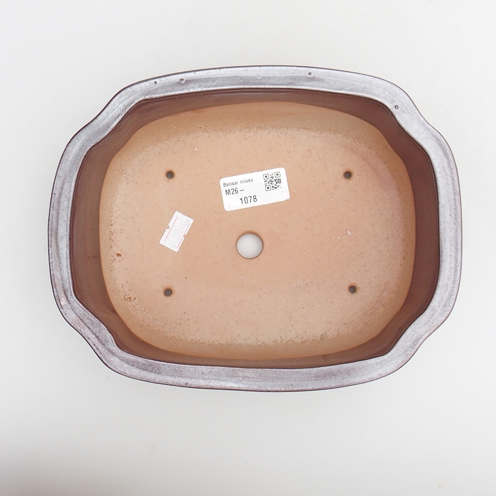 kerámia bonsai tál 22 x 16,5 x 7 cm, barna