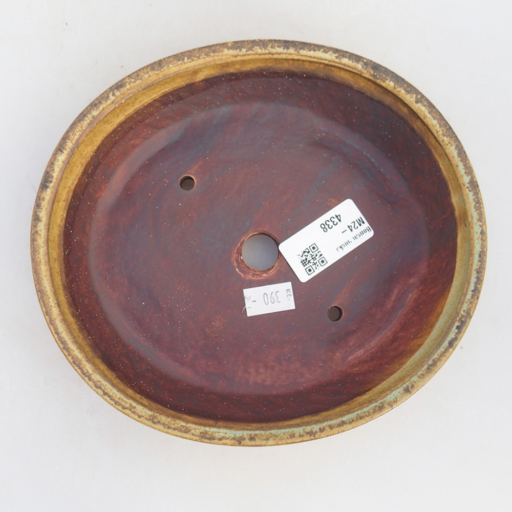 Kerámia bonsai tál 18,5 x 16,5 x 4 cm, zöld