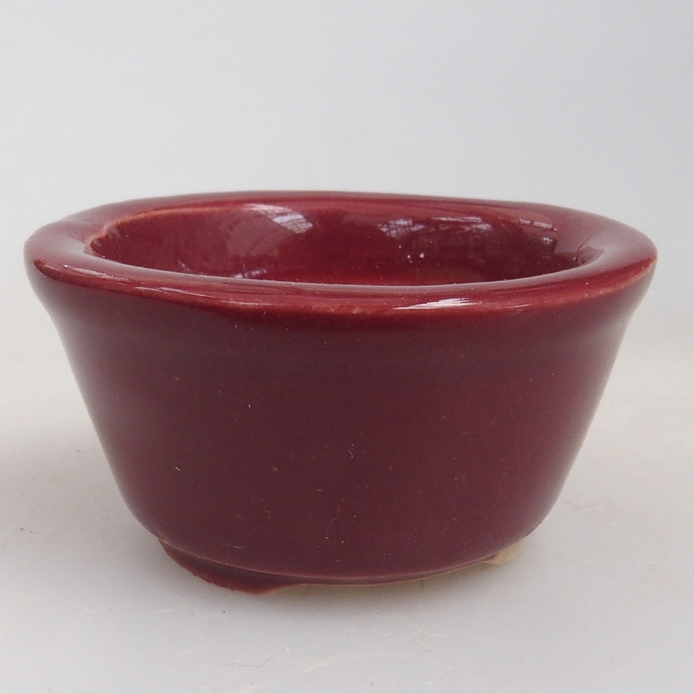 Mini bonsai tál 4 x 4 x 2 cm, bordó színben