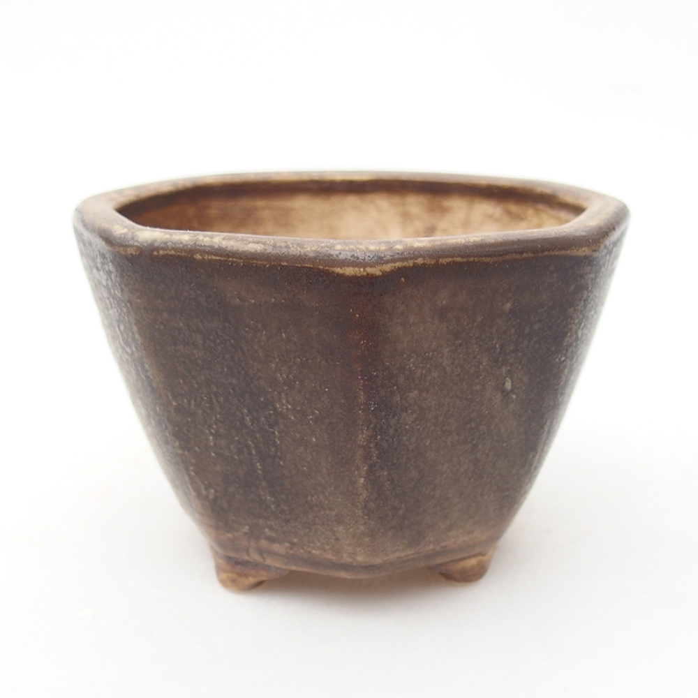 kerámia bonsai tál 8,5 x 8,5 x 6 cm, barna