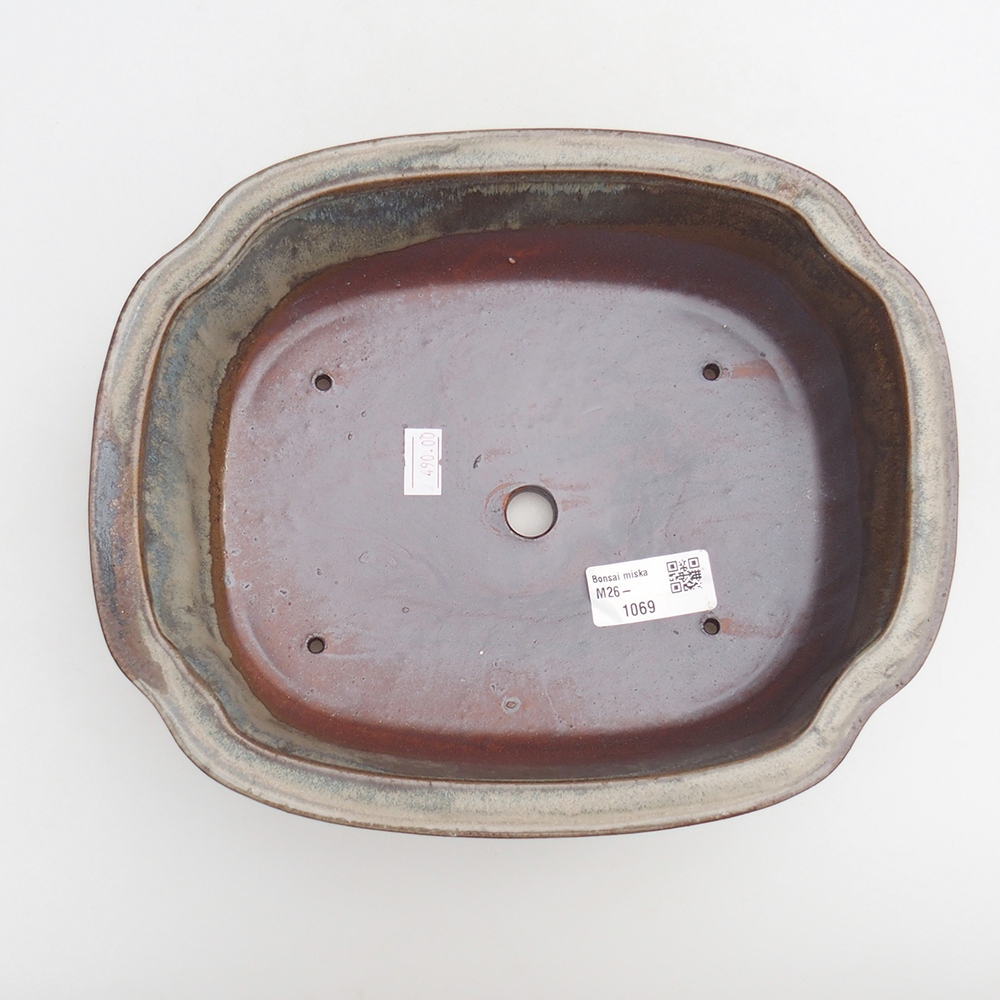 kerámia bonsai tál 24 x 19,5 x 7 cm, barna