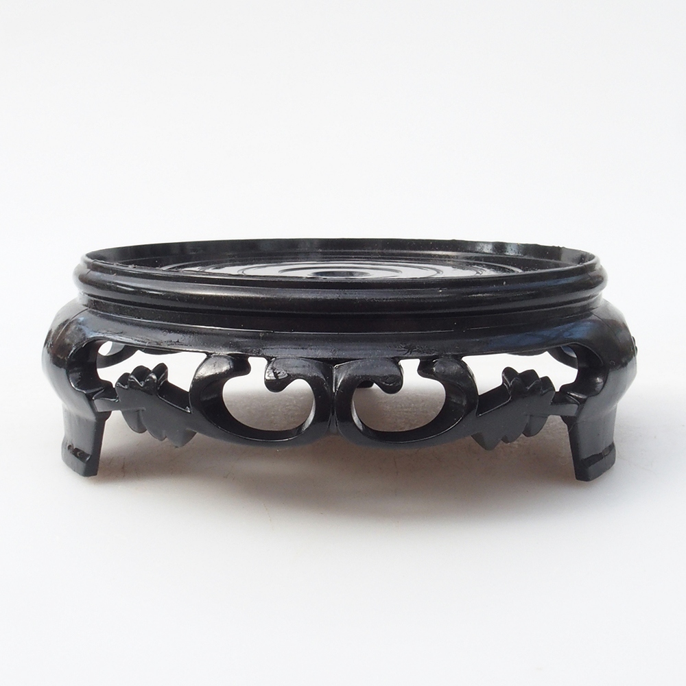 Műanyag bonsai asztal kerek 11 x 11 x 3,5 cm, fekete színű, műanyag bonsai asztal.