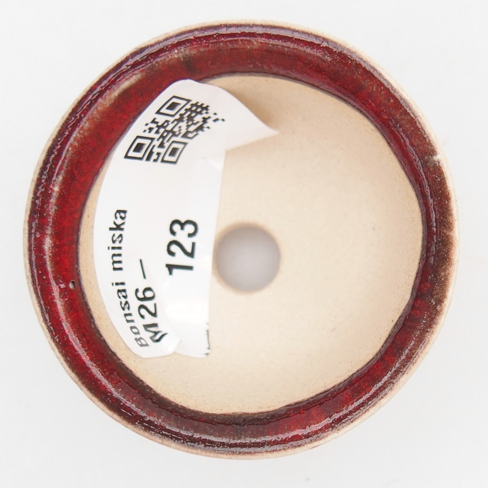 Mini bonsai tál 5 x 5 x 3 cm, piros színben