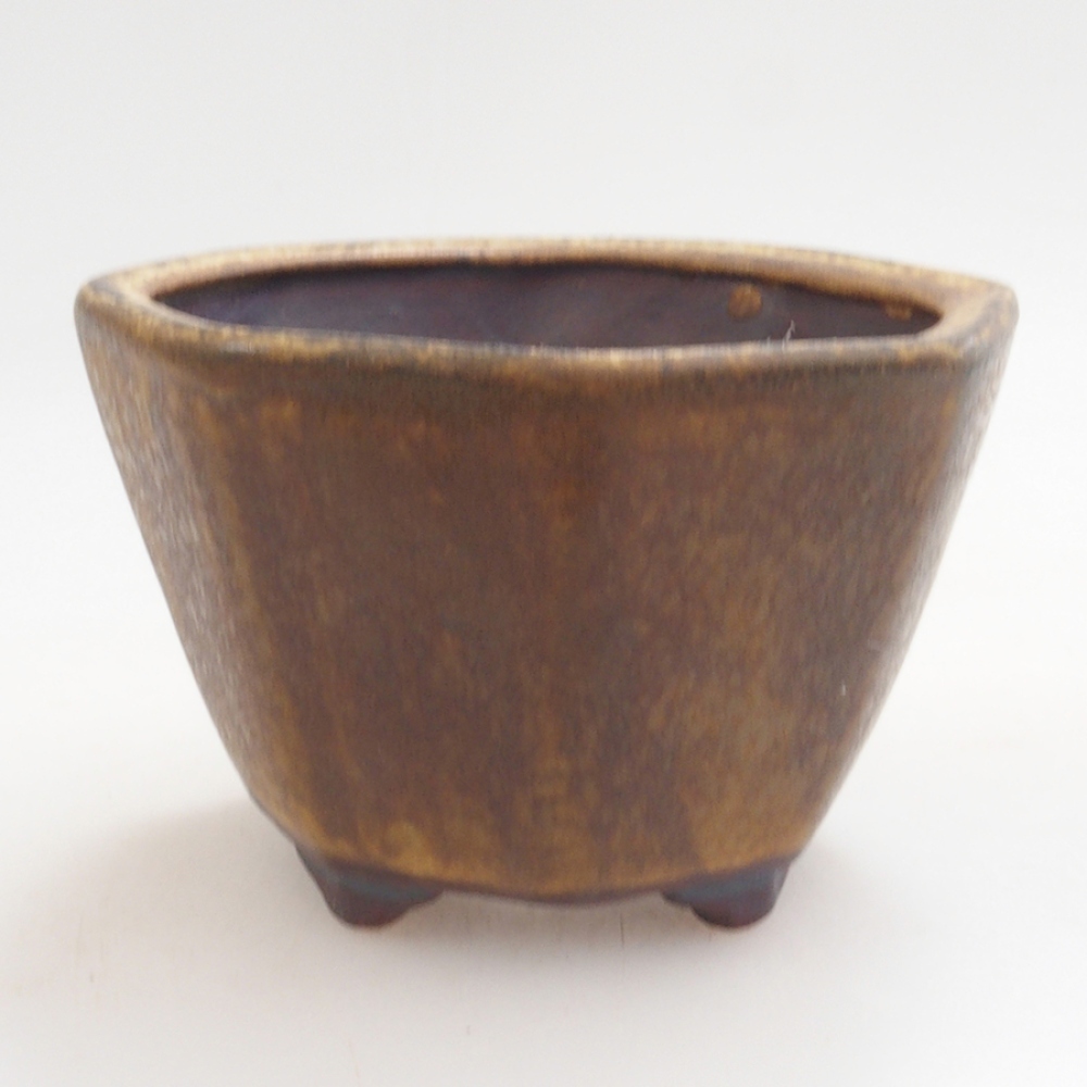 kerámia bonsai tál 10 x 8,5 x 4 cm, barna