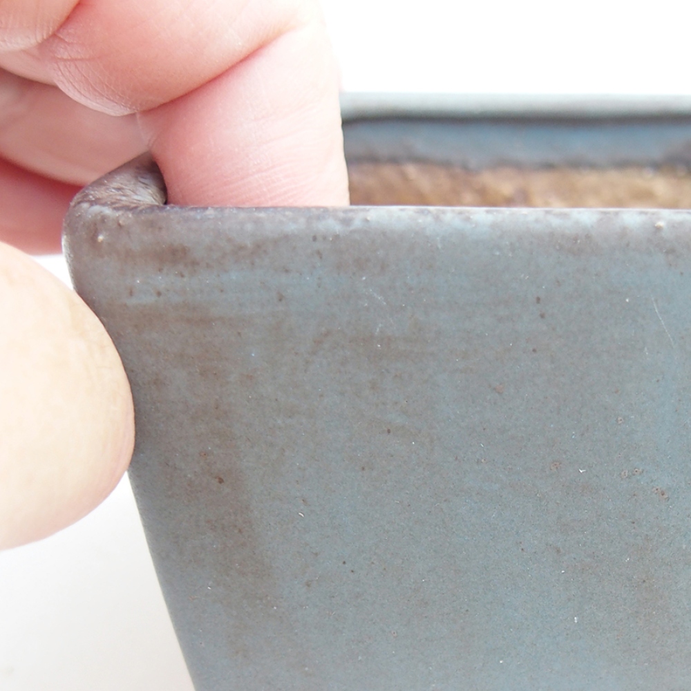 kerámia bonsai tál 8 x 8 x 5,5 cm, kék színben