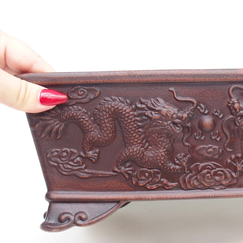 kerámia bonsai tál 28 x 20,5 x 11 cm, barna