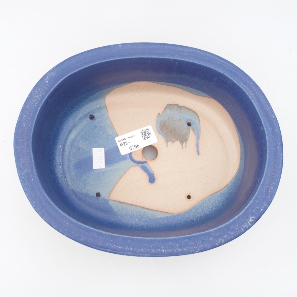 kerámia bonsai tál 23 x 19,5 x 7 cm, kék színben