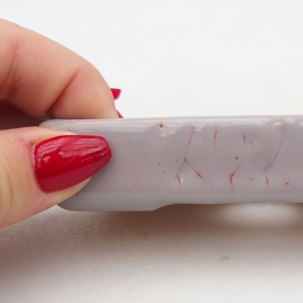 kerámia bonsai tál 10,5 x 7 x 2 cm, rózsaszínű