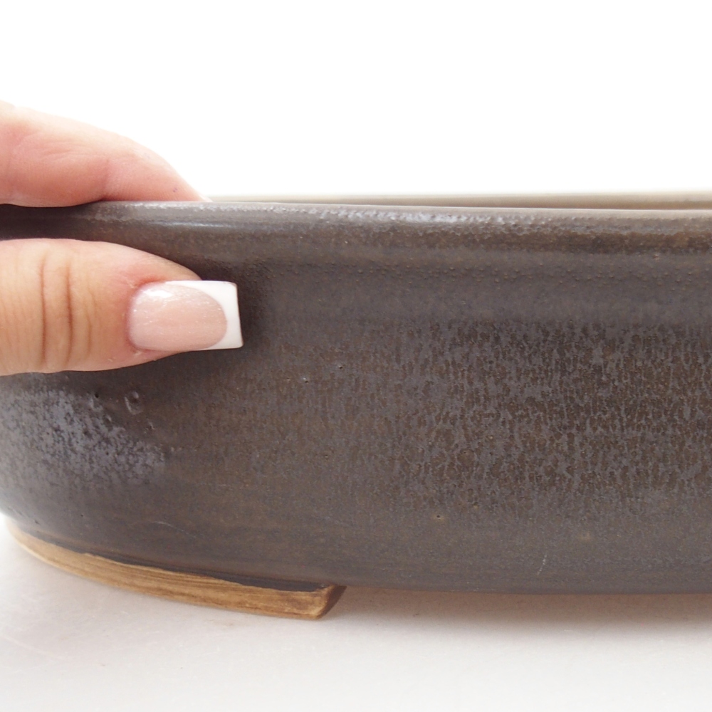 kerámia bonsai tál 32,5 x 28 x 7 cm, barna