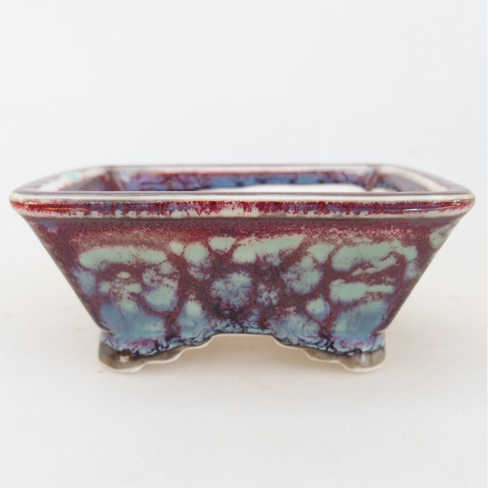 Mini bonsai tál 8,5 x 7,5 x 4 cm, bordó színben