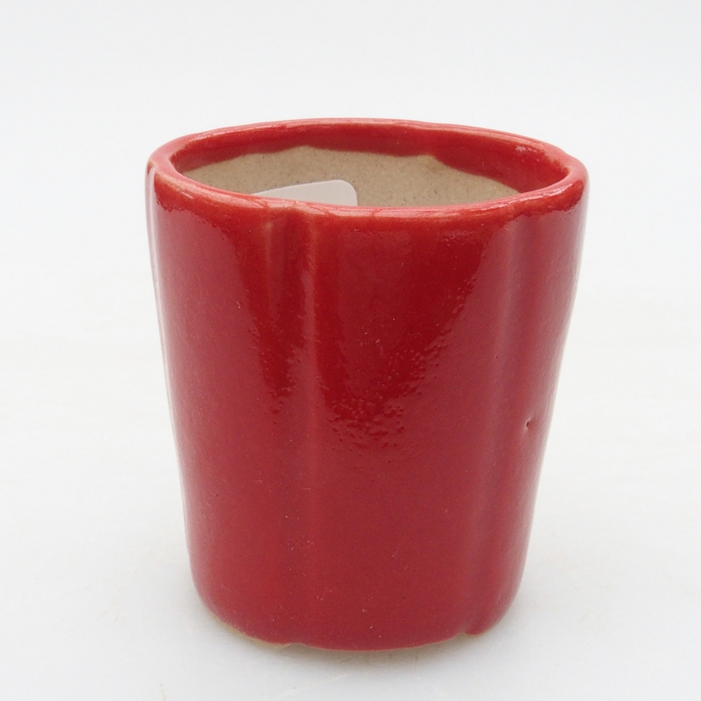 Mini bonsai tál 4 x 4 x 4 cm, piros színben