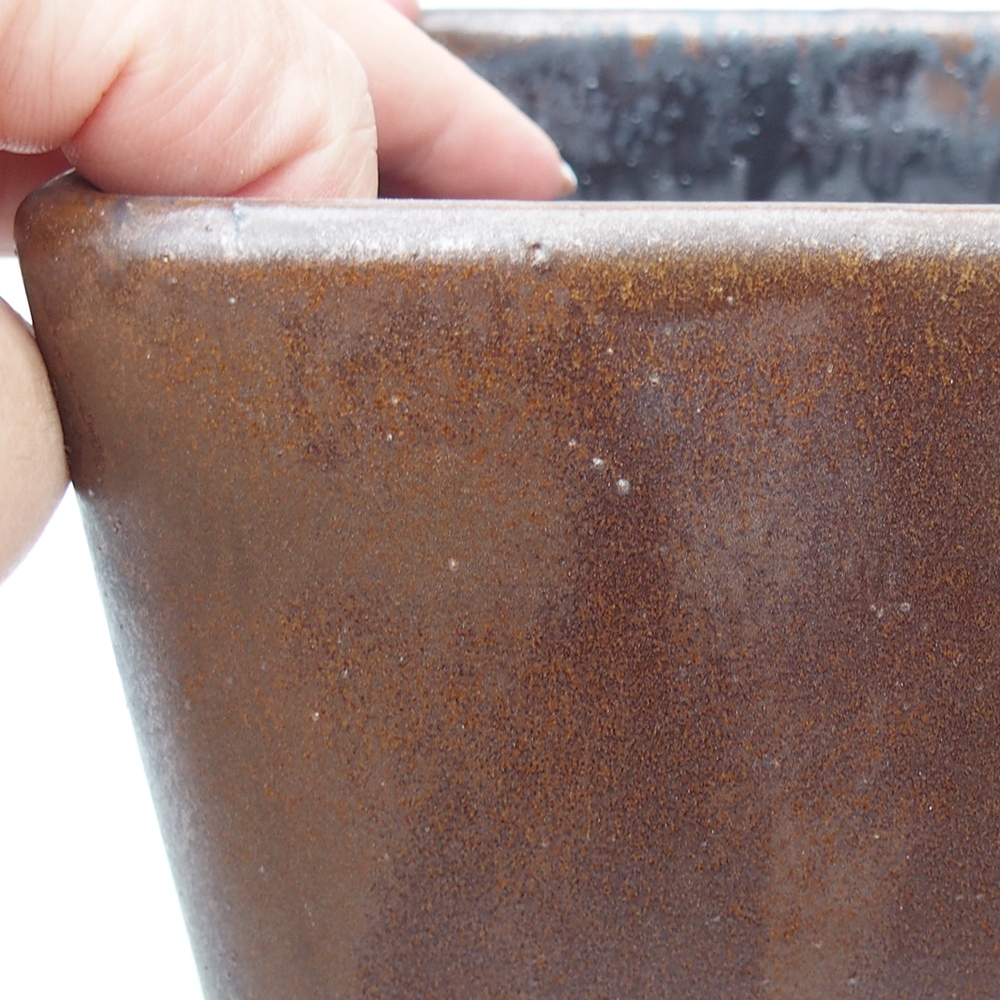 kerámia bonsai tál 13 x 13 x 13 cm, barna