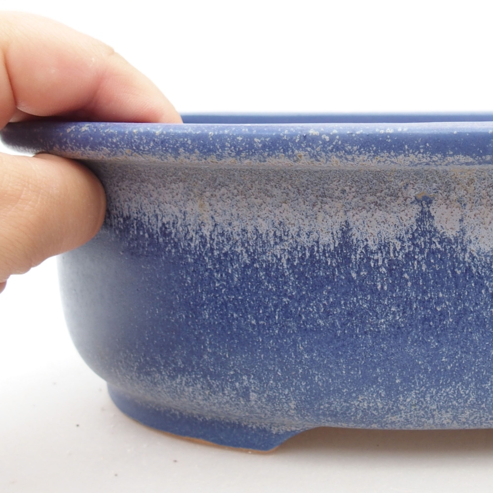 kerámia bonsai tál 23 x 19,5 x 7 cm, kék színben