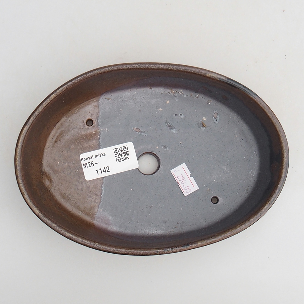 kerámia bonsai tál 18,5 x 13 x 4 cm, barna
