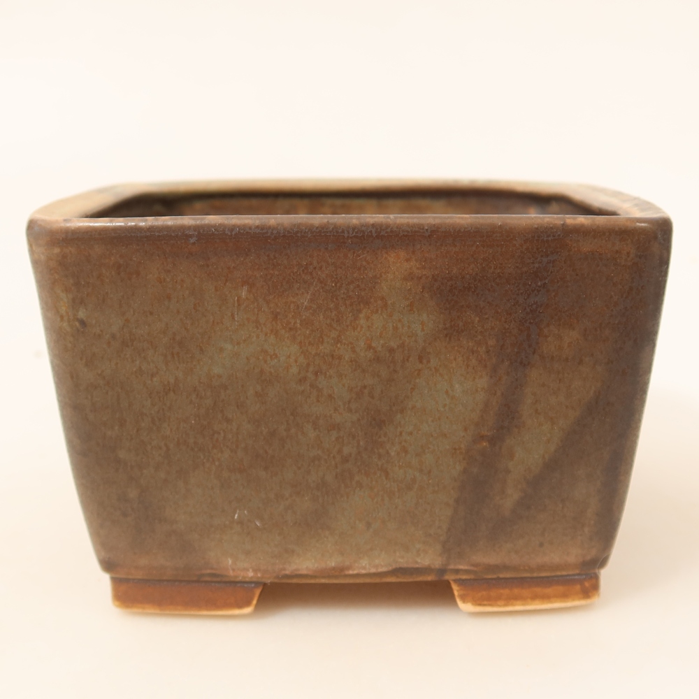 kerámia bonsai tál 13 x 13 x 8 cm, zöld