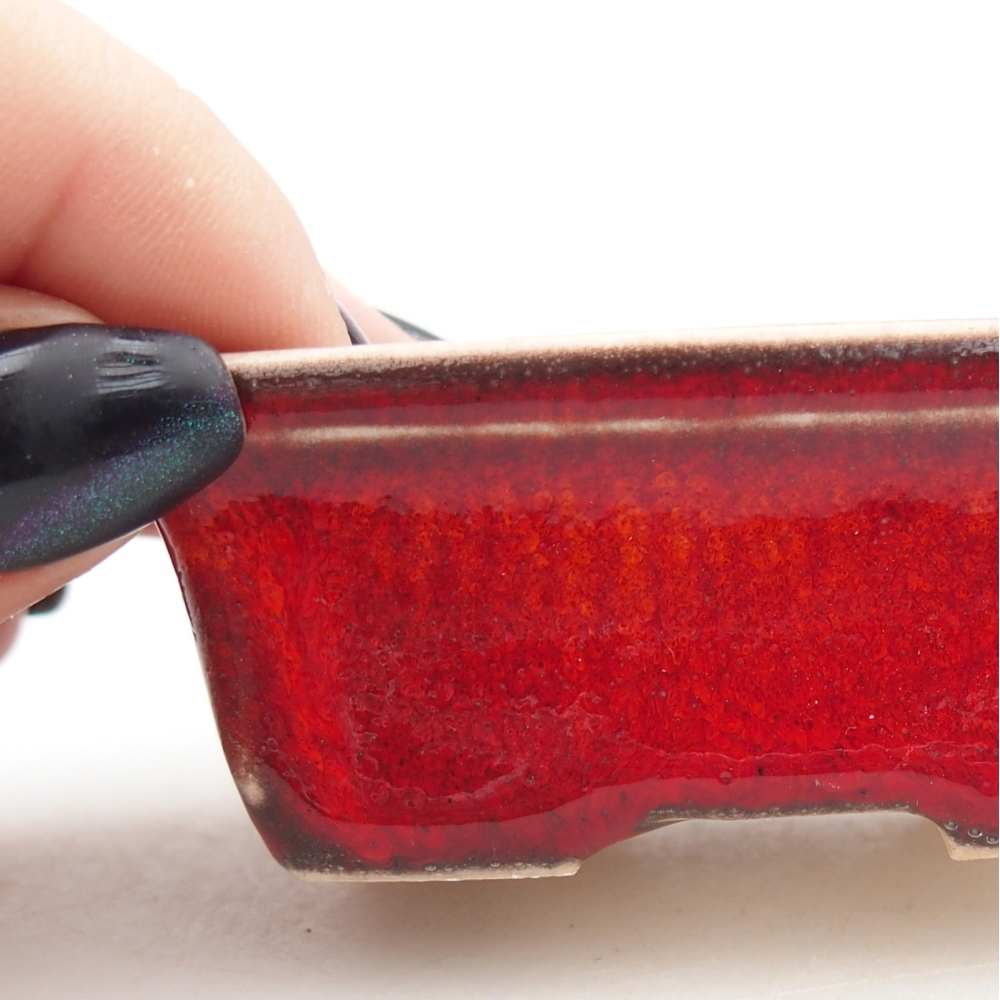 Mini bonsai tál 6,5 x 4,5 x 2,5 cm, piros színben