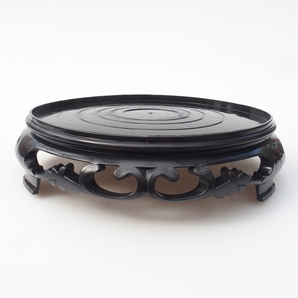 Műanyag bonsai asztal kerek 17,5 x 17,5 x 4 cm, fekete színben