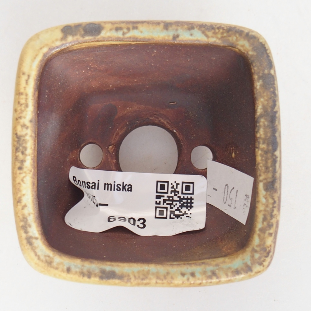 kerámia bonsai tál 6 x 6 x 4 cm, zöld