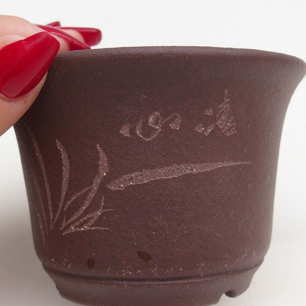 kerámia bonsai tál 9,5 x 9,5 x 6,5 cm, barna